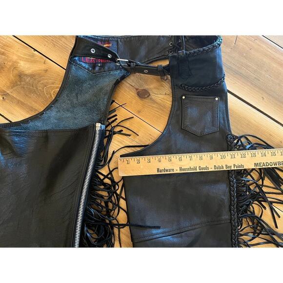 Hot Leathers Ladies Black Leather Motorcycle Fringed Biker Adjustable Buckle. SM - Picture 7 of 8